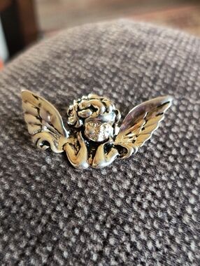 Silver Angel Cherub Pin Brooch